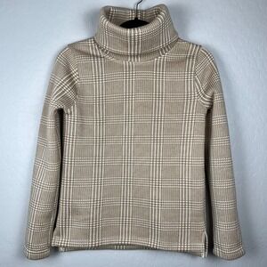 J.Crew Plaid Turtle‎ Neck Pullover Sweater Cozy Warm Top women's XS
